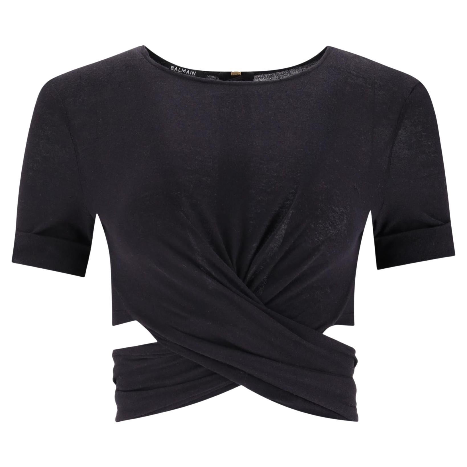 Top cropped con dettaglio a torciglione Balmain in vendita