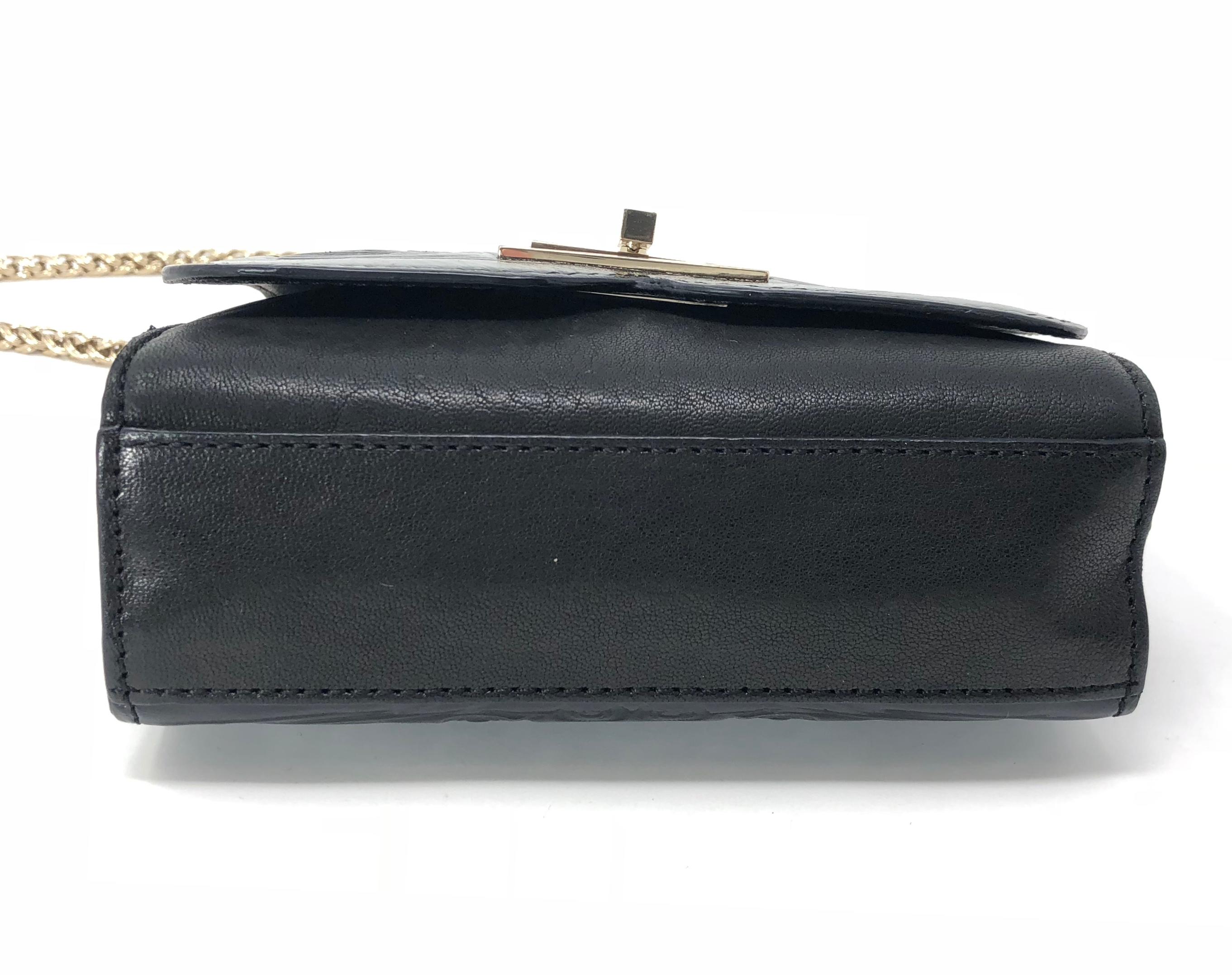 Balmain Ultimate Mini Umhängetasche aus schwarzem und weißem geprägtem Leder Damen