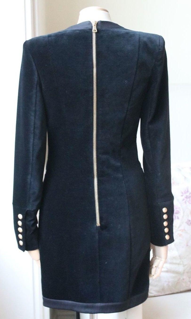 Black Balmain Velvet Tuxedo Mini Dress