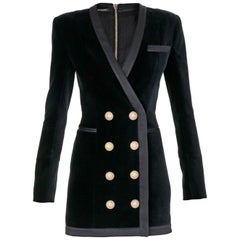 Balmain Velvet Tuxedo Mini Dress at 1stDibs