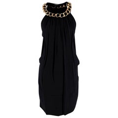 Balmain Vintage Black Chain Embellished Mini Dress - Size US 4