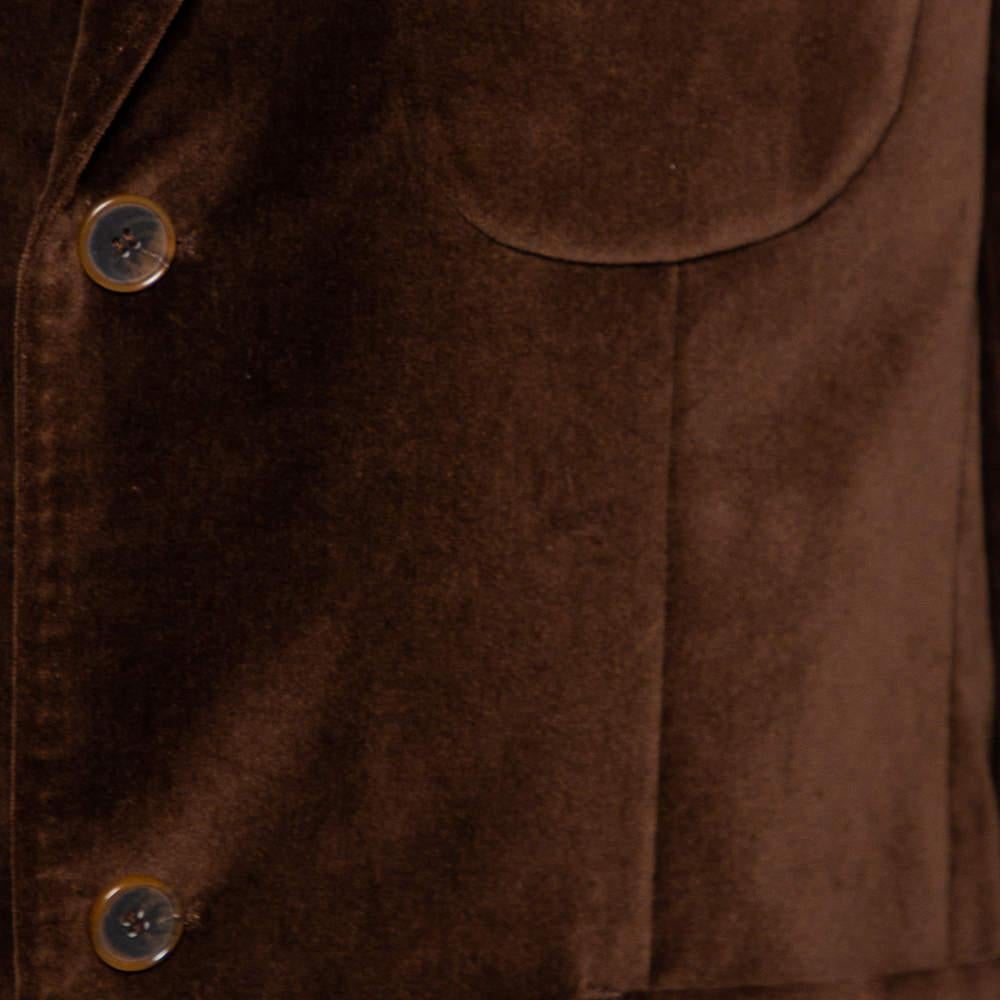 Men's Balmain Vintage Brown Velvet Button Front Blazer XL