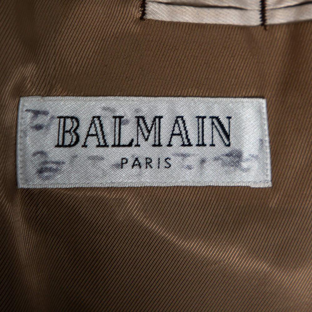 Balmain Vintage Brown Velvet Button Front Blazer XL 1