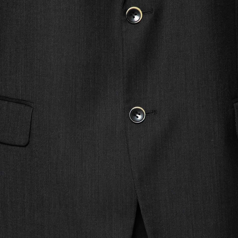 Costume vintage Balmain gris anthracite tailleur régulier XXXL en vente 4