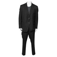 Balmain Vintage Anthrazitgrauer einreihiger Wollanzug XXXL Regular Fit