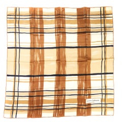 Balmain Vintage Square Beige Silk Scarf