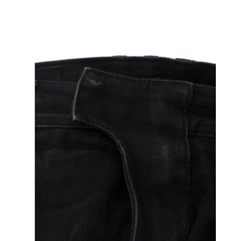 Balmain Washed Black Denim Biker Seamed Jeans In Good Condition For Sale In London, GB