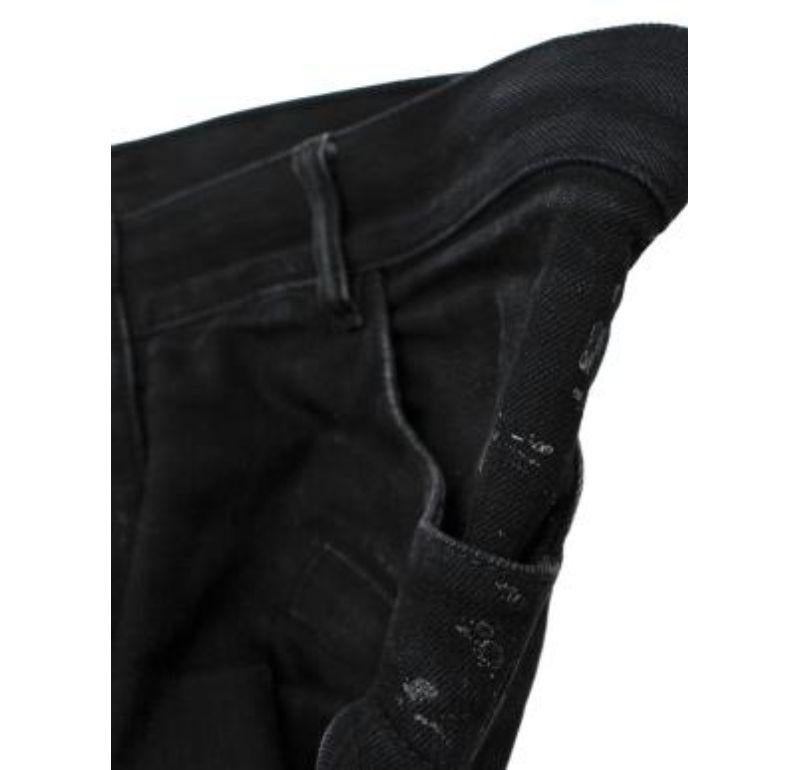 Women's Balmain Washed Black Denim Biker Seamed Jeans For Sale