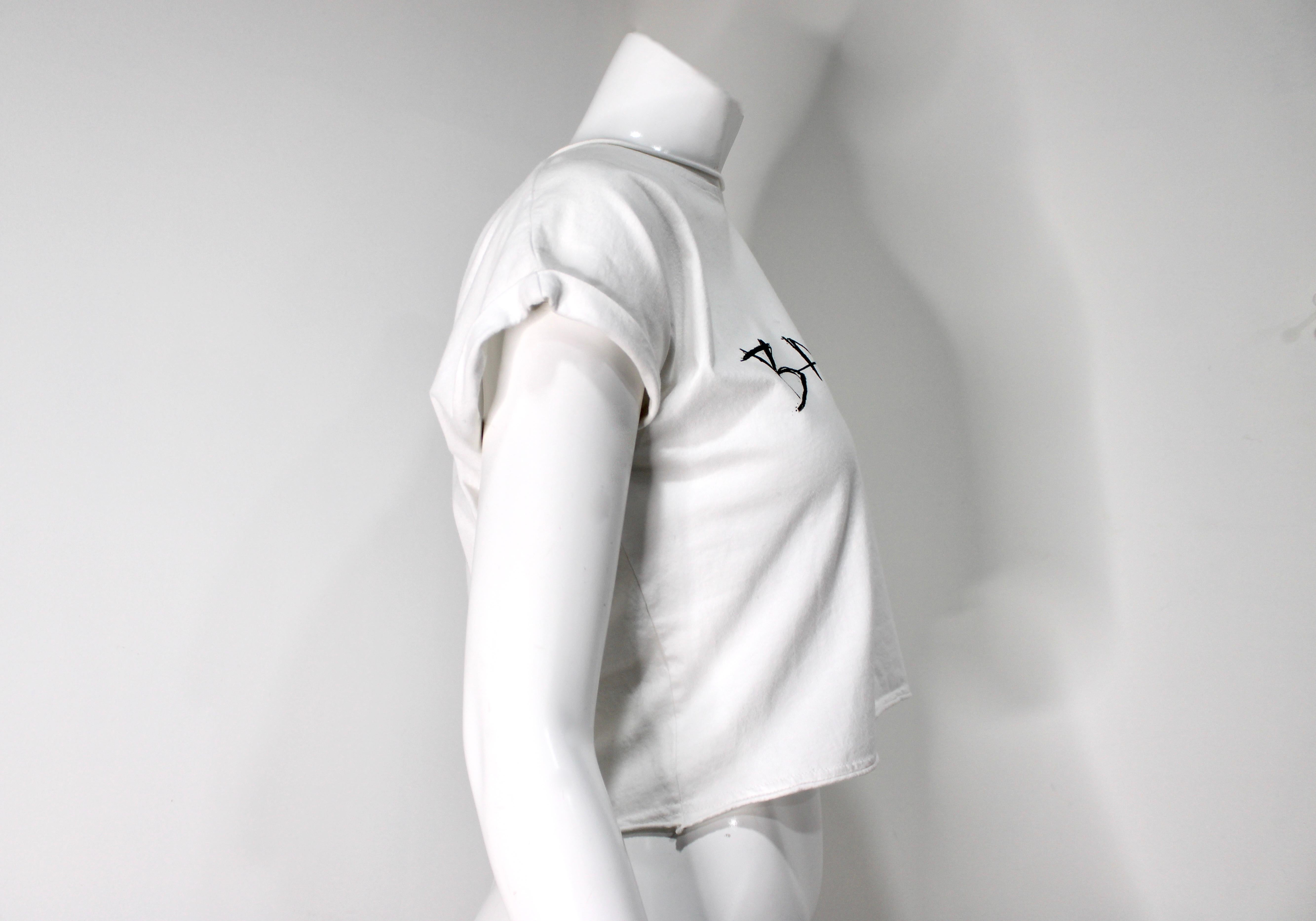 Balmain Weißes und schwarzes T-Shirt aus Baumwolle im Graffiti-Stil im Angebot 2