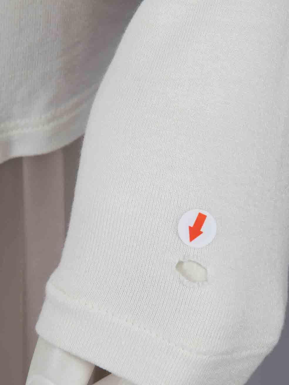 Balmain - Haut à manches longues boutonné blanc, taille M en vente 1