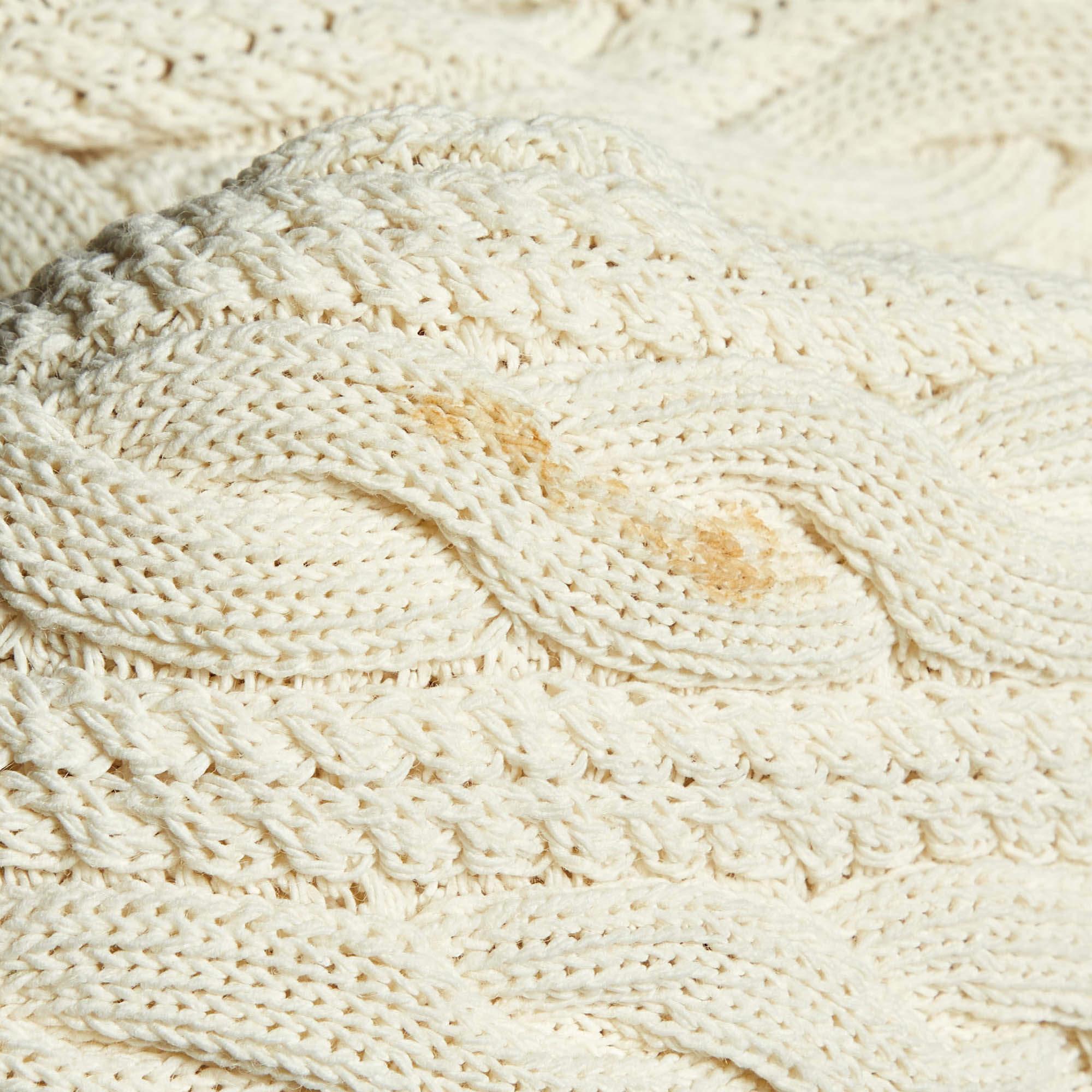 Balmain White Cable Knit Button Front Skirt & Cardigan Set L For Sale 1