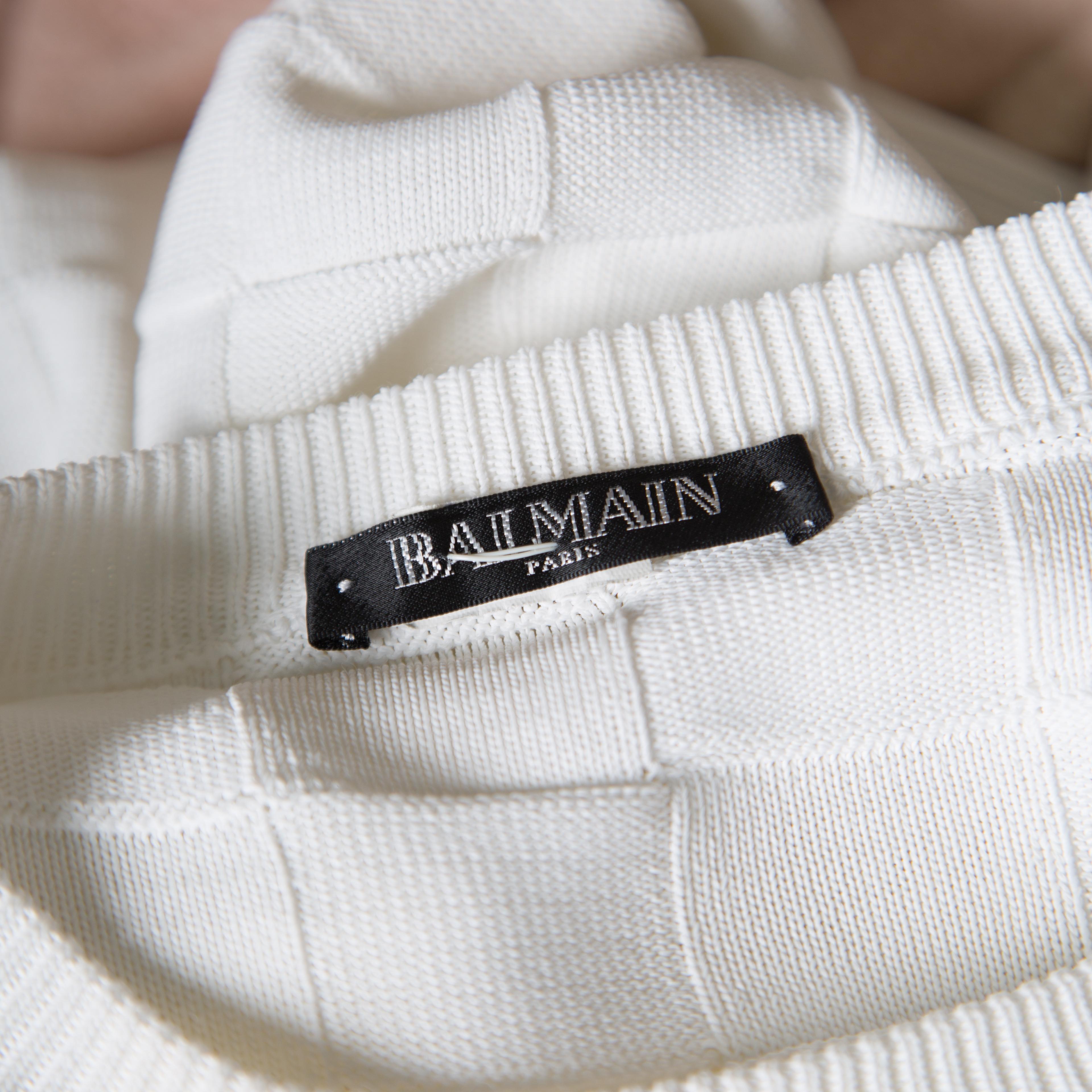 balmain black and white sweater