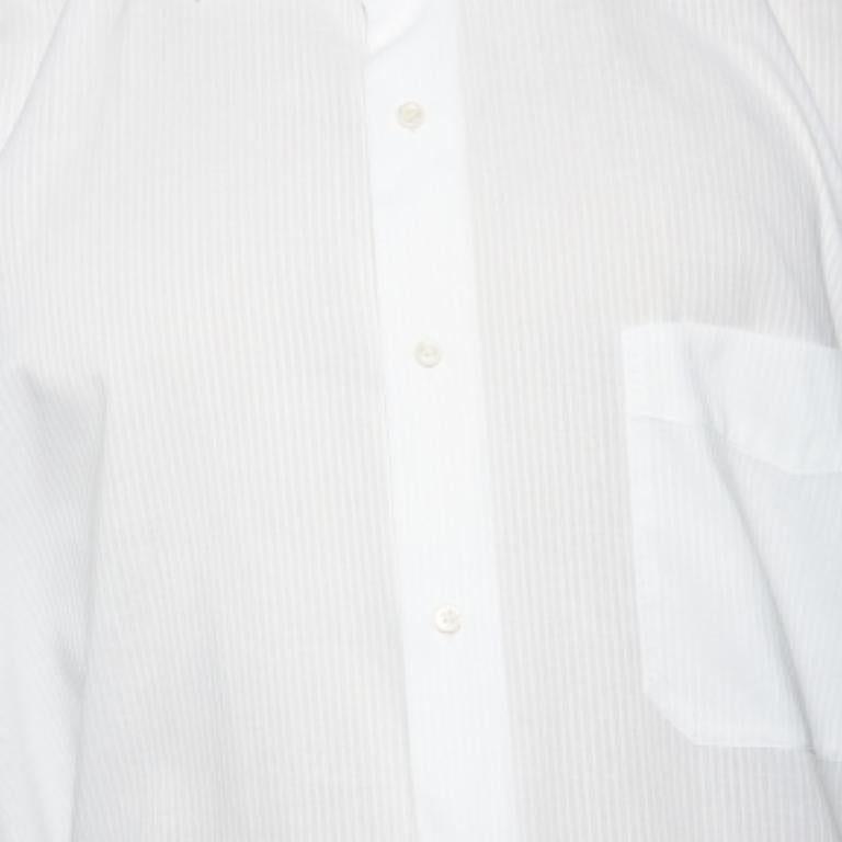Balmain Weißes Hemd aus Baumwolle mit Knopfleiste vorne 3XL im Zustand „Gut“ im Angebot in Dubai, Al Qouz 2