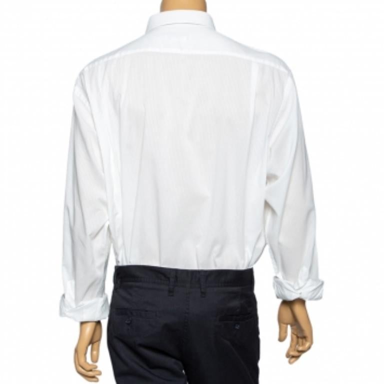 Balmain Weißes Hemd aus Baumwolle mit Knopfleiste vorne 3XL im Angebot 1