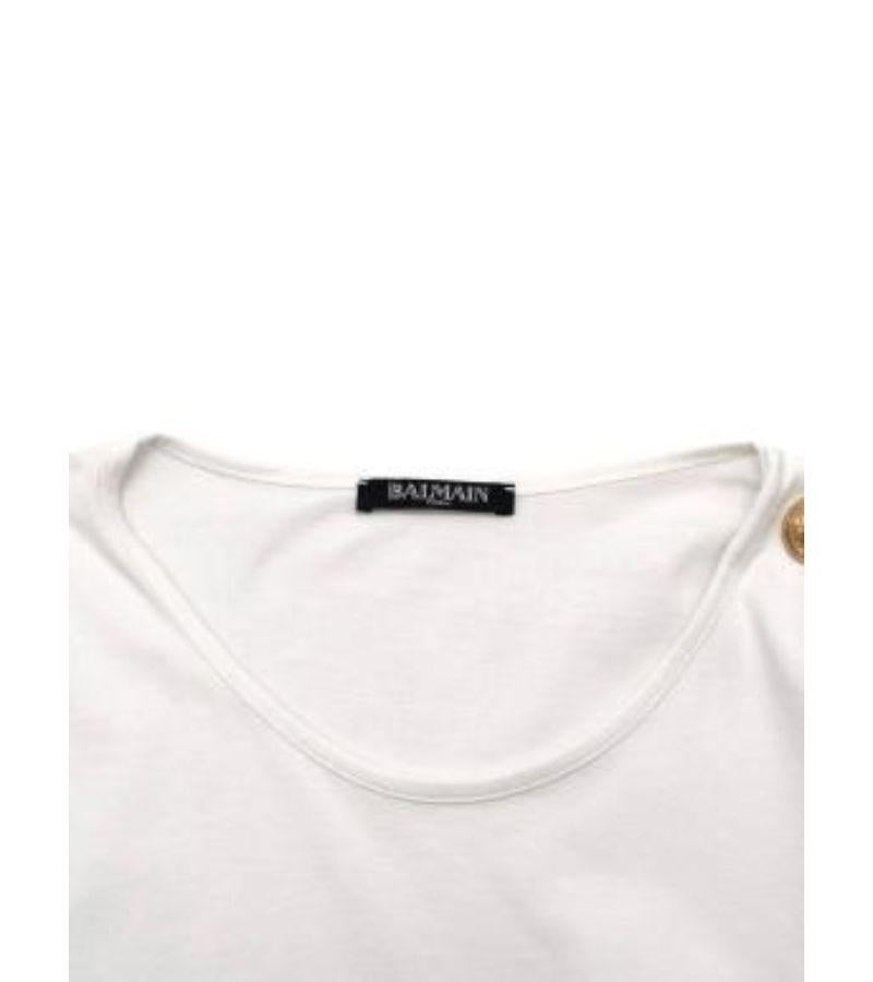 Balmain White cotton logo vest For Sale 1