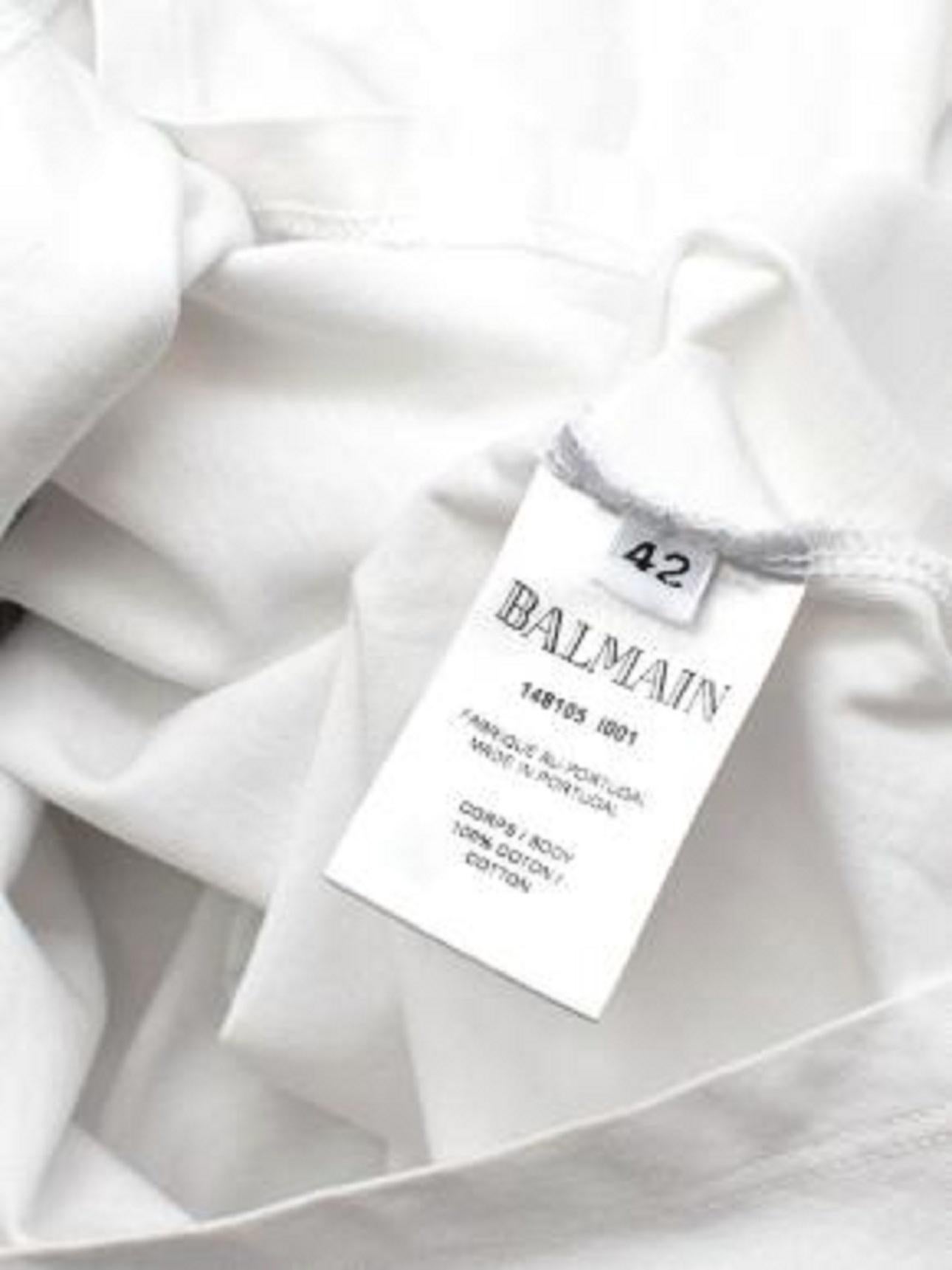 Balmain White cotton logo vest For Sale 3