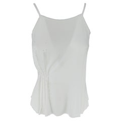 BALMAIN – White Cupro Tank Top with Beads - New with Tags  Size 6US or 38EU