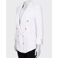 Balmain White Double-Breasted Jacket Sz.M/FR38