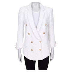 Balmain White Double-Breasted Jacket Sz.M/FR38