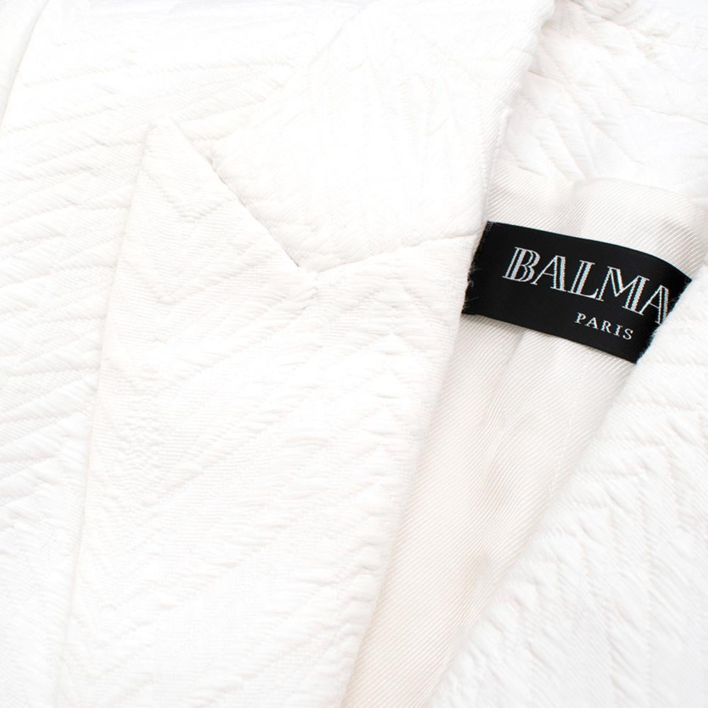 Balmain White Jacquard Blazer FR 34 In Excellent Condition In London, GB
