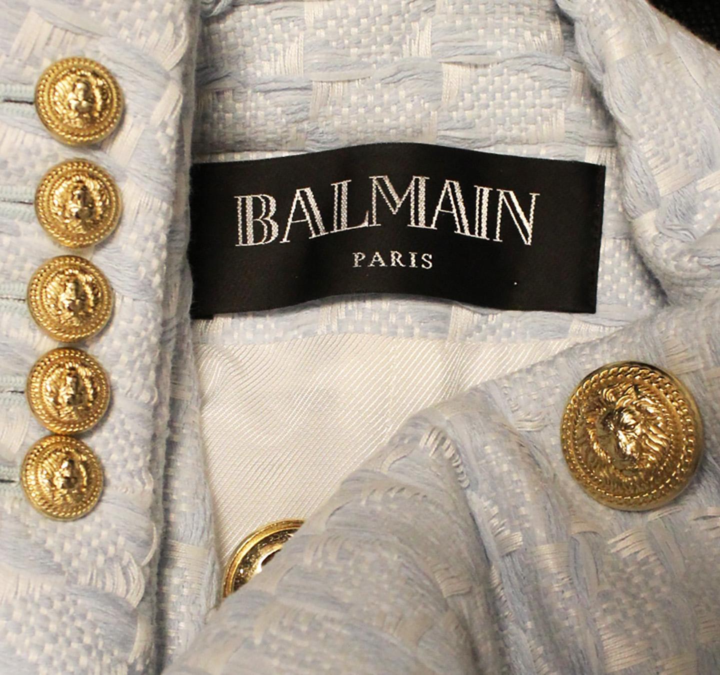 balmain white tweed jacket