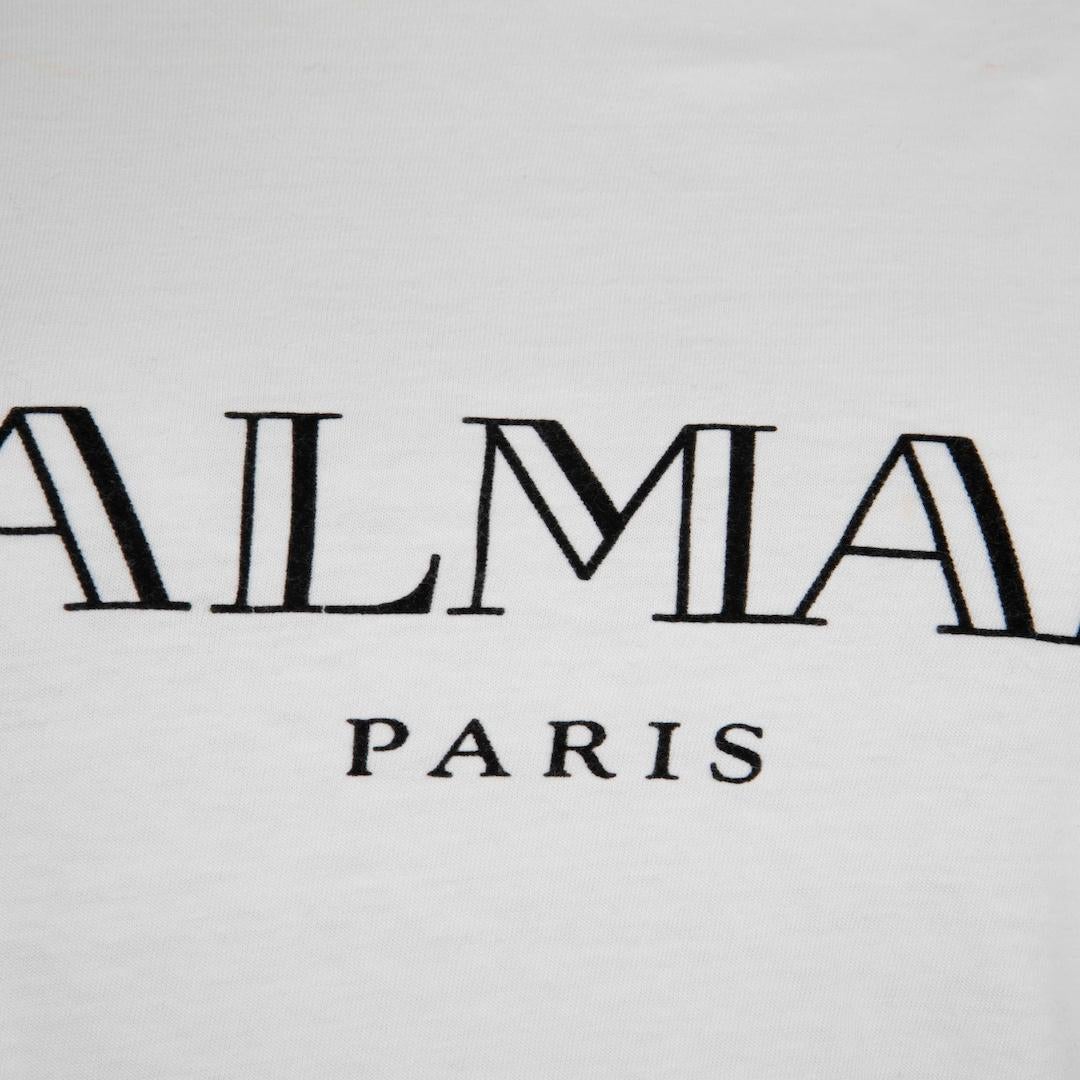 Balmain White Top con logo stampato taglia S. In condizioni buone in vendita a London, GB