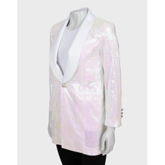 Balmain White Sequin Jacket - Size XS