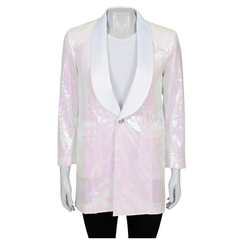 Balmain Weiße Paillettenjacke - Größe XS im Angebot