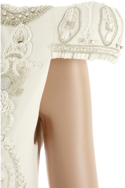 white beaded mini dress