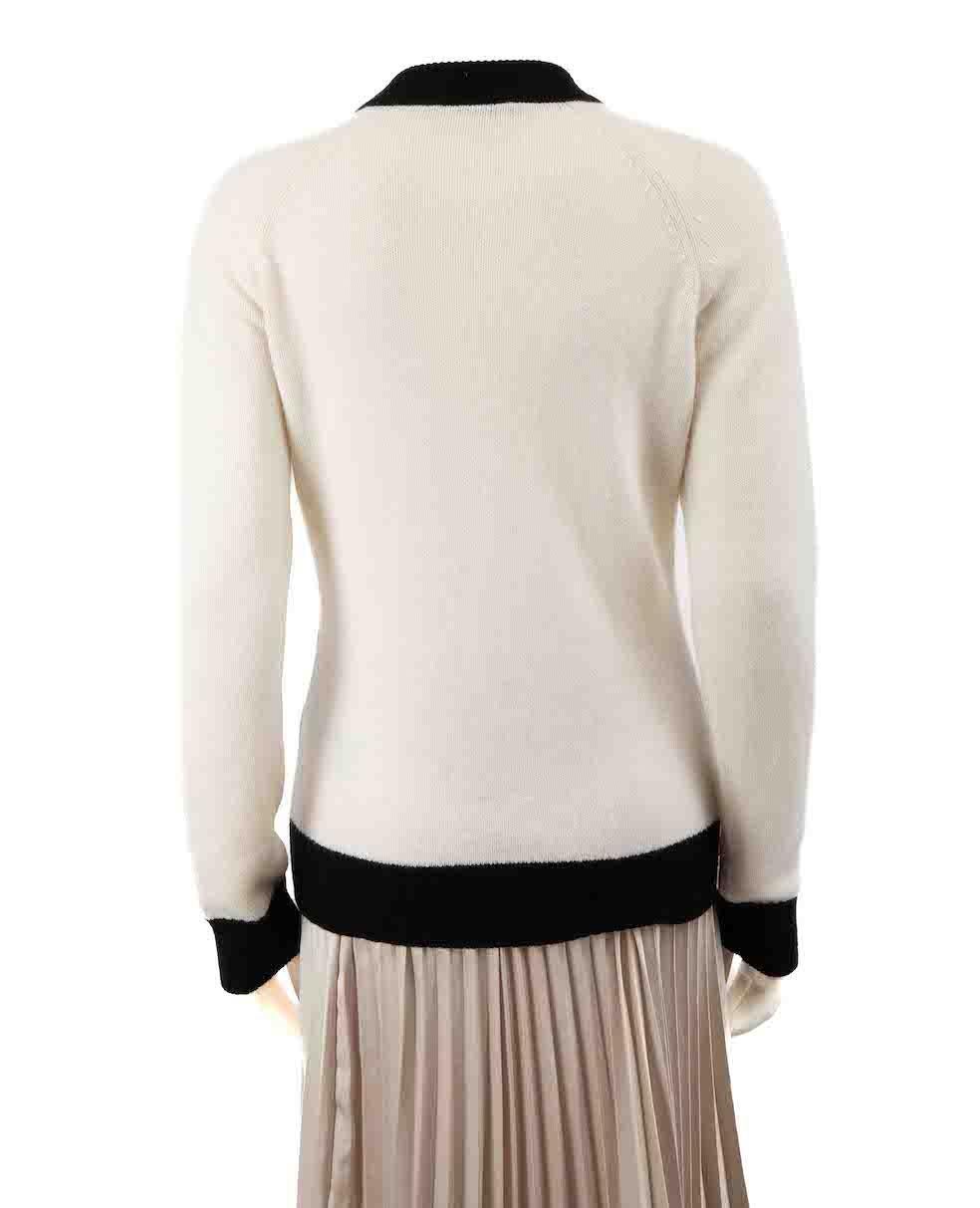 Balmain White Wool Knit Button Detail Jumper Size S In Good Condition In London, GB