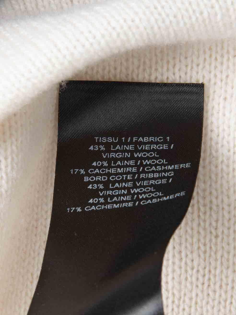 Balmain White Wool Knit Button Detail Jumper Size S 2