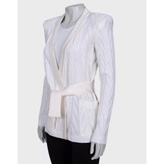 Balmain White Wrap Cardigan with Belt - Size36/ S