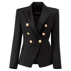 Balmain Schwarzer doppelreihiger Damen-Blazer