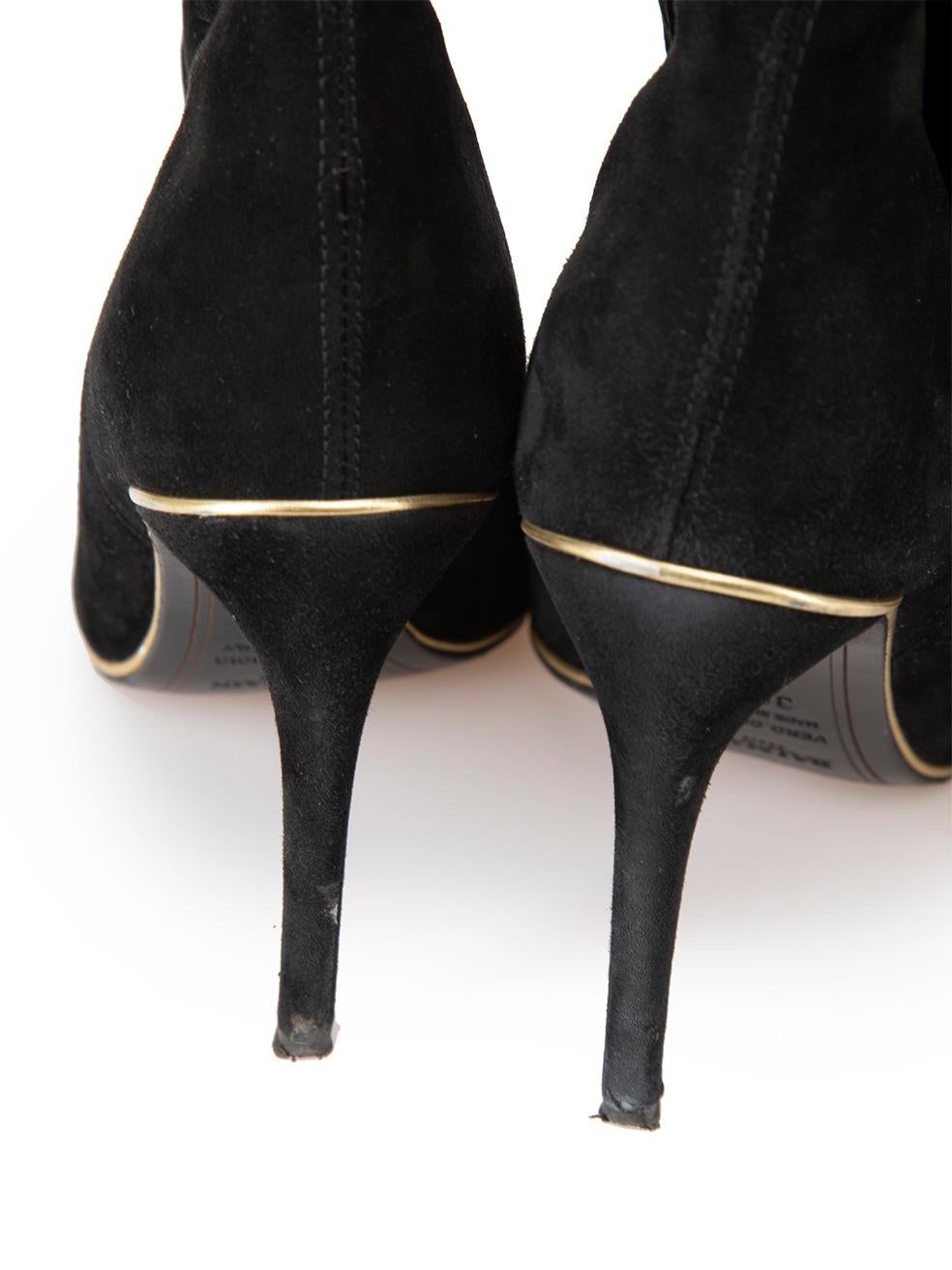 Balmain Women's Black Suede Thigh High Heeled Boots 1