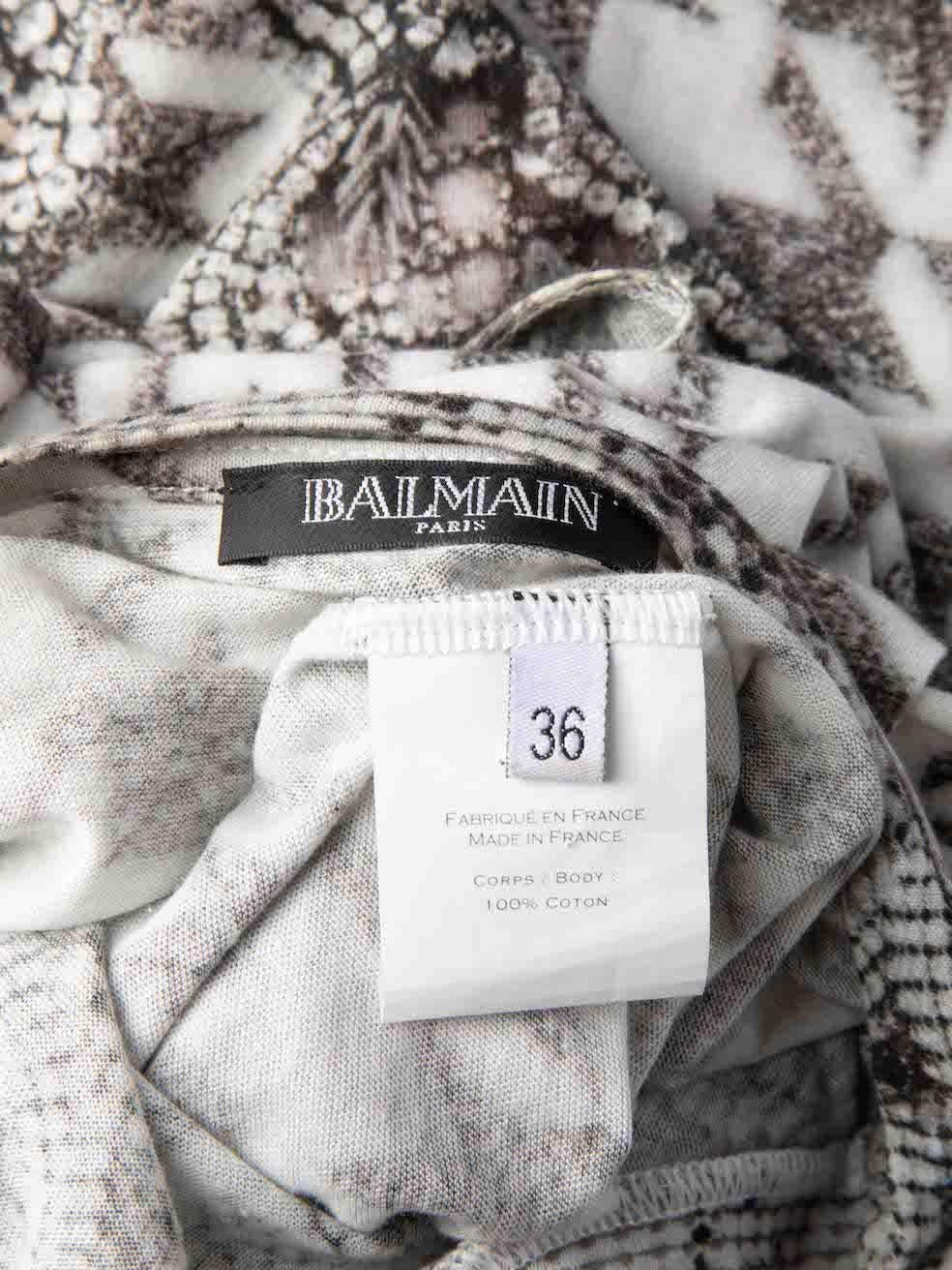 Balmain Women's Grey Houndstooth & Jewel Print Top For Sale 2