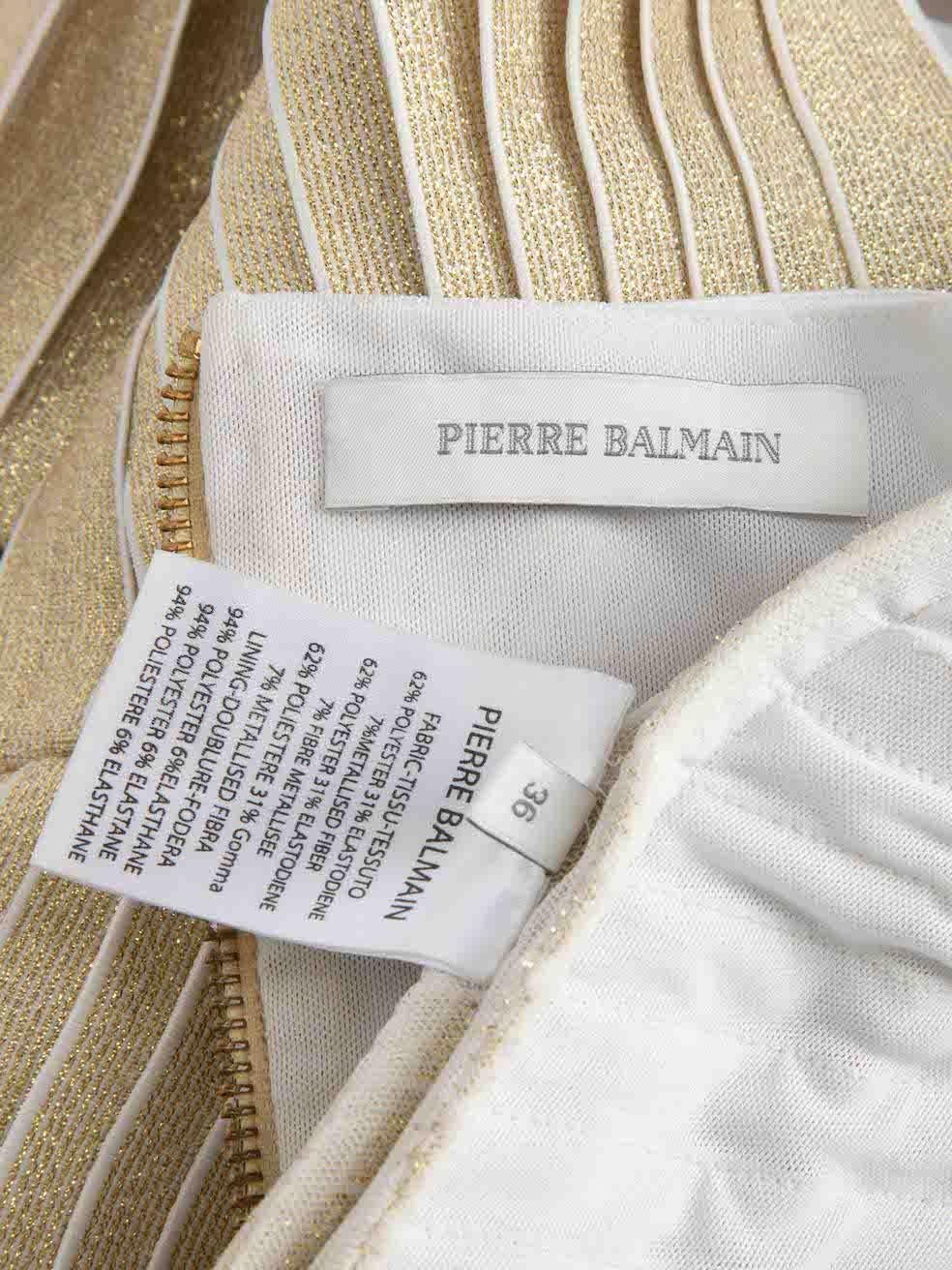 Balmain Women's Pierre Balmain Gold Bandage Bodycon Mini Dress For Sale 1