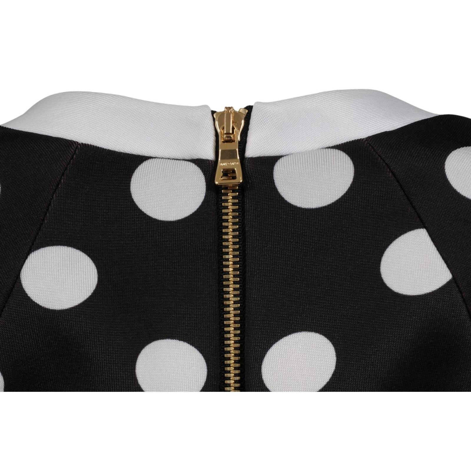 Balmain Damen Polka Dot Minikleid FR 42 Schwarz Weiß Gold Knopf Doppelbrust im Angebot 7