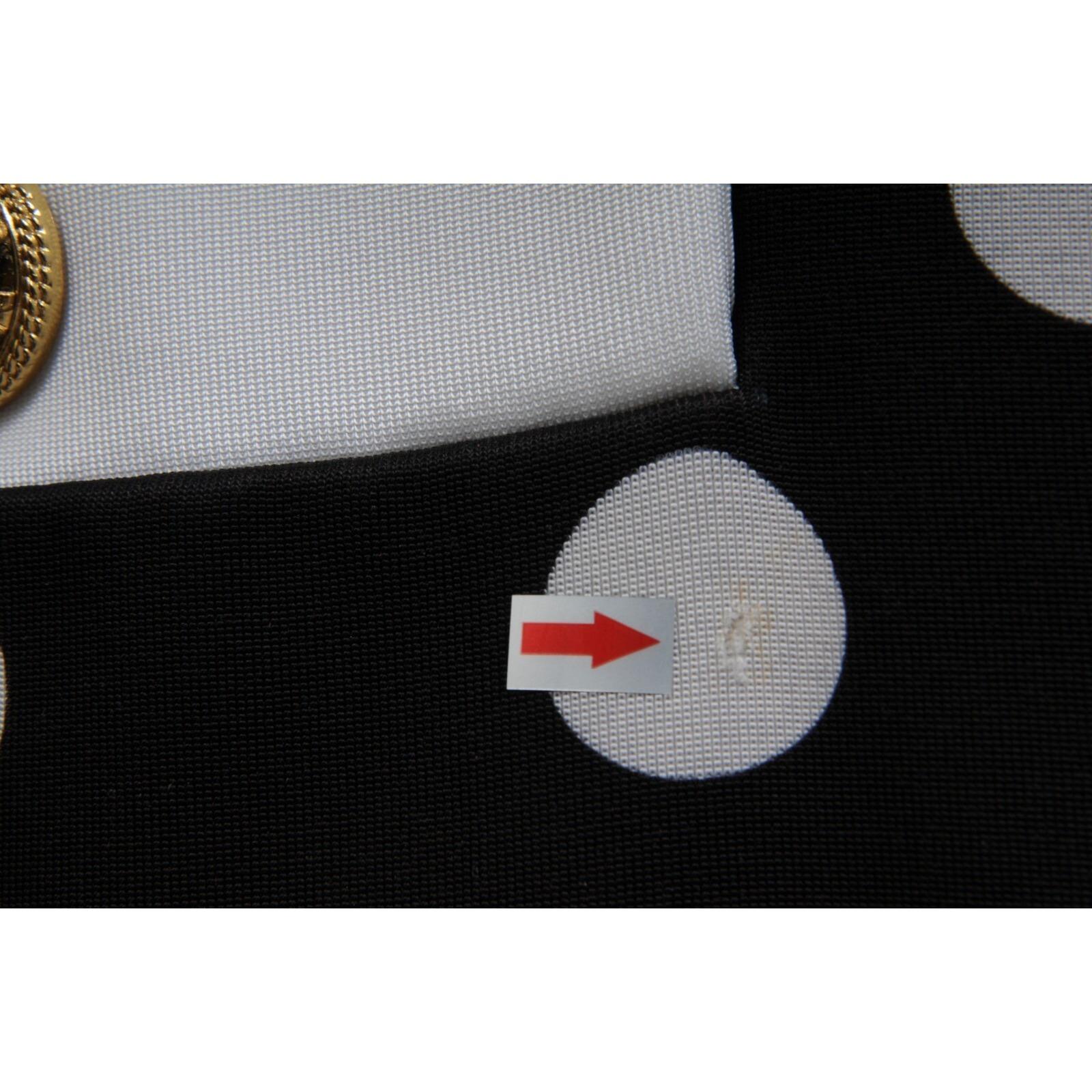 Balmain Damen Polka Dot Minikleid FR 42 Schwarz Weiß Gold Knopf Doppelbrust im Angebot 11