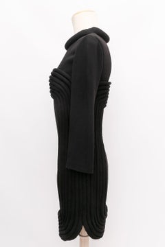 Balmain Wool and Silk Black Dress