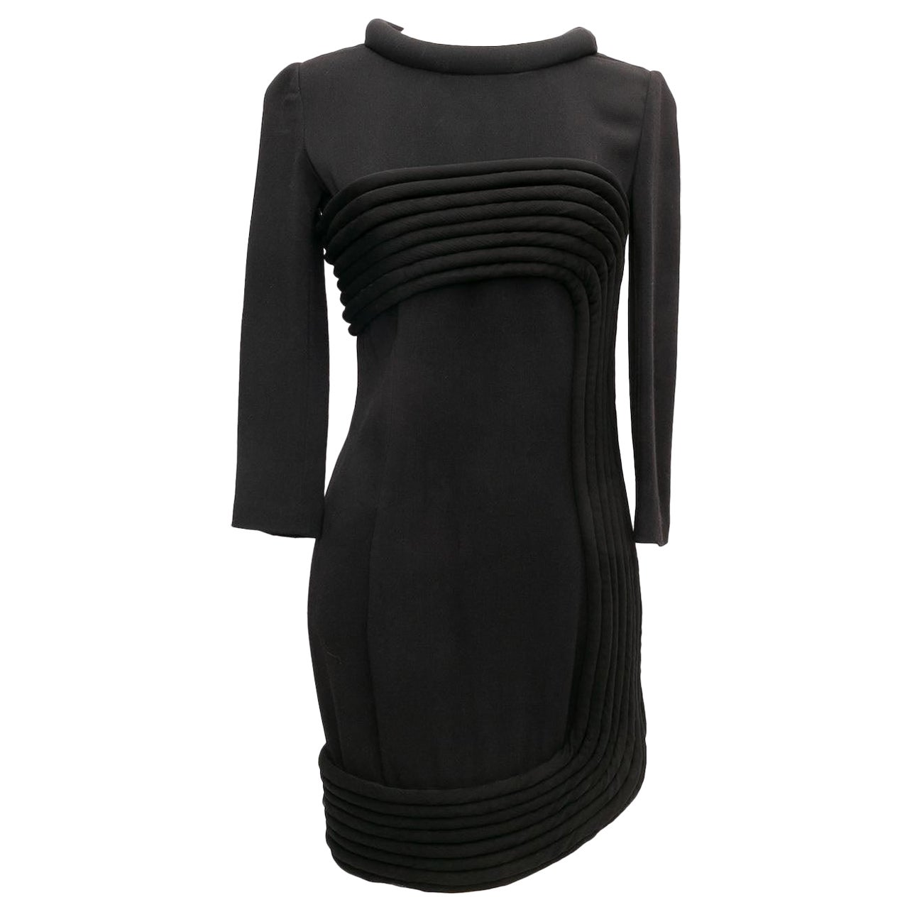 Robe noire Balmain en laine et soie