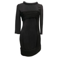 Robe noire Balmain en laine et soie