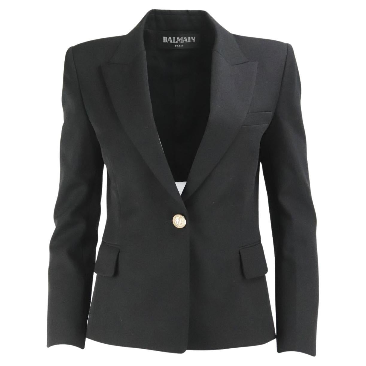 Balmain Paris Black Tuxedo Blazer Jacket Size 40 For Sale at 1stDibs ...