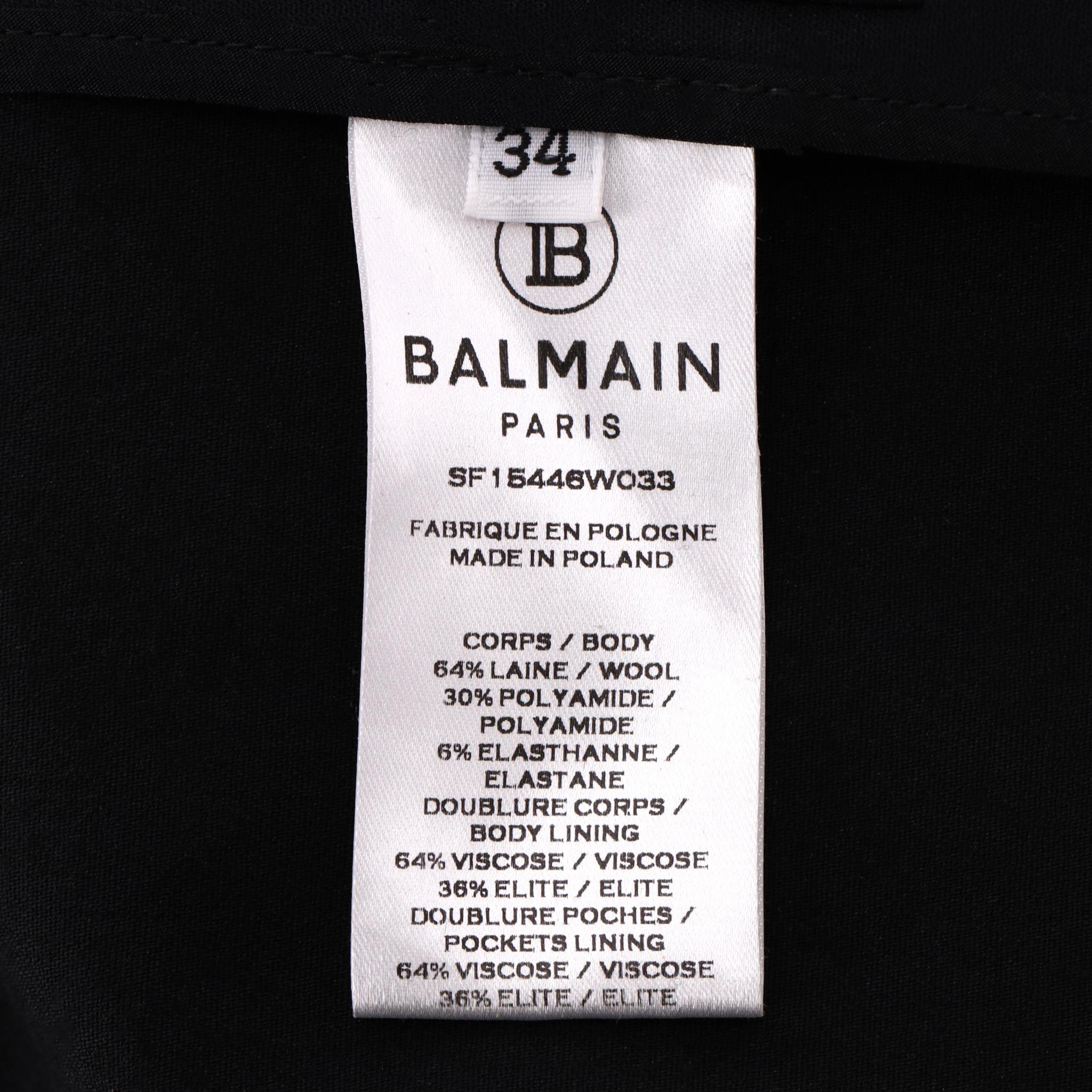 Balmain - Combinaison en laine mélangée ornée de boutons en vente 3