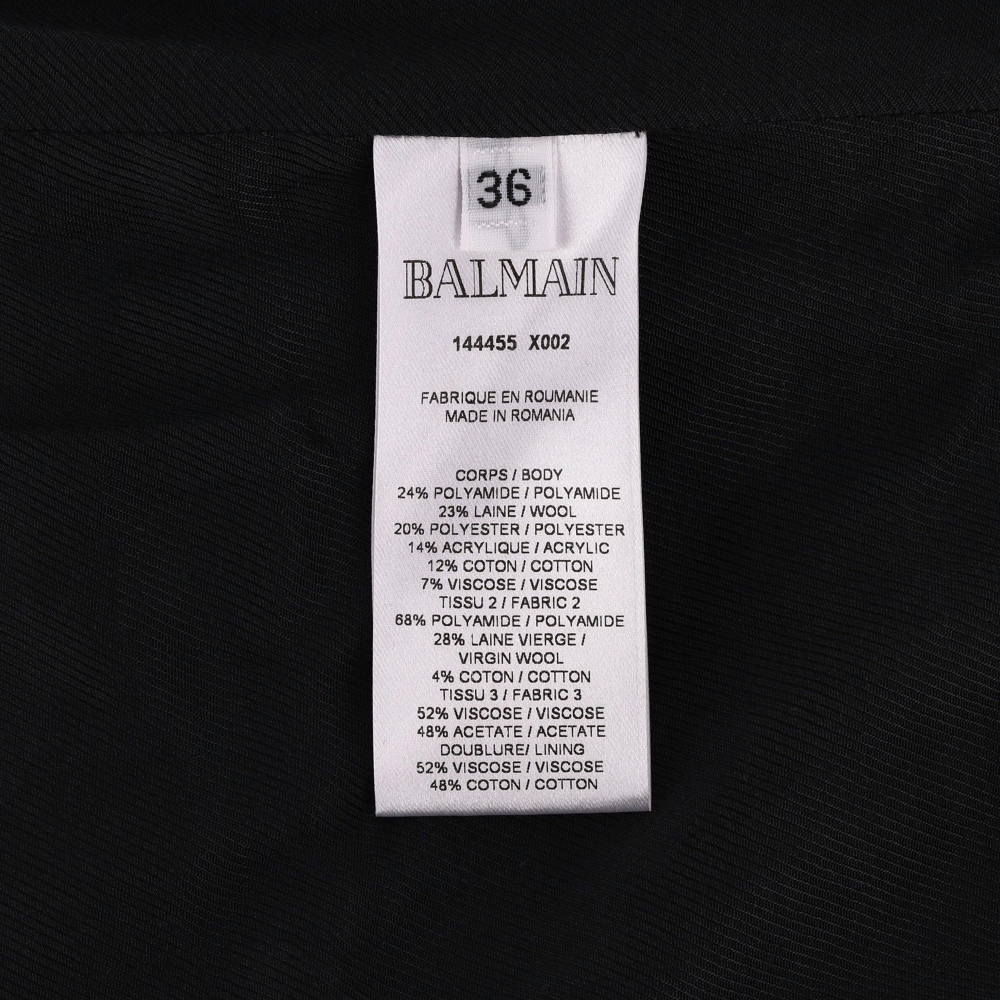 Set giacca e gonna in pied de poule in misto lana di Balmain in vendita 4