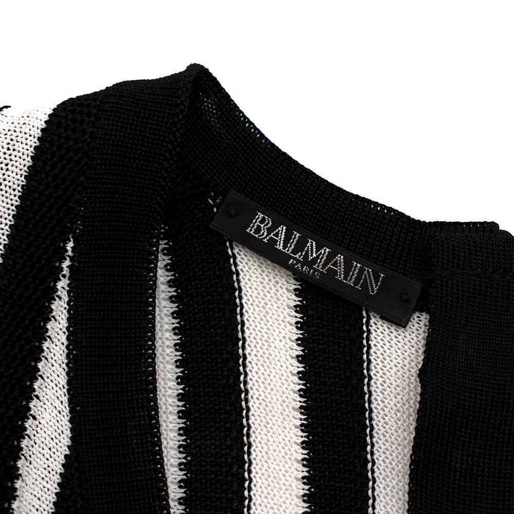 Black Balmain Wrap Effect Striped Jumpsuit - Worn by Alesha Dixon - Size Estimated S