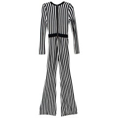 Balmain Wrap Effect Striped Jumpsuit - Worn by Alesha Dixon - Size Estimated S