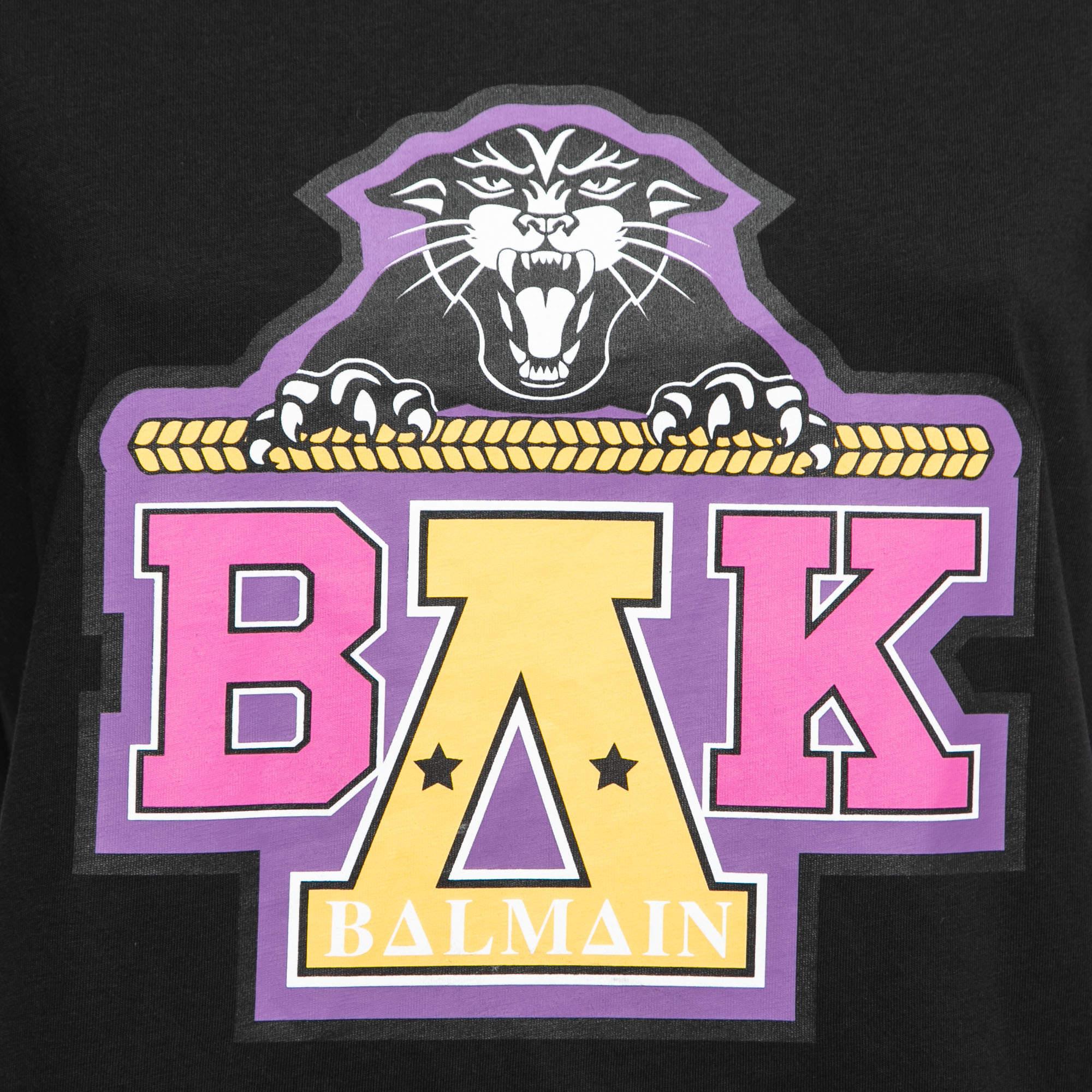 Balmain X Beyonce Black Cotton Logo T-Shirt S In New Condition For Sale In Dubai, Al Qouz 2