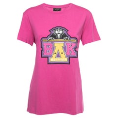 Balmain X Beyonce Pink Cotton Logo T-Shirt S