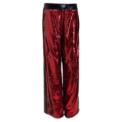 Balmain X Cara Delevigne 2019 sequined tuxedo pants