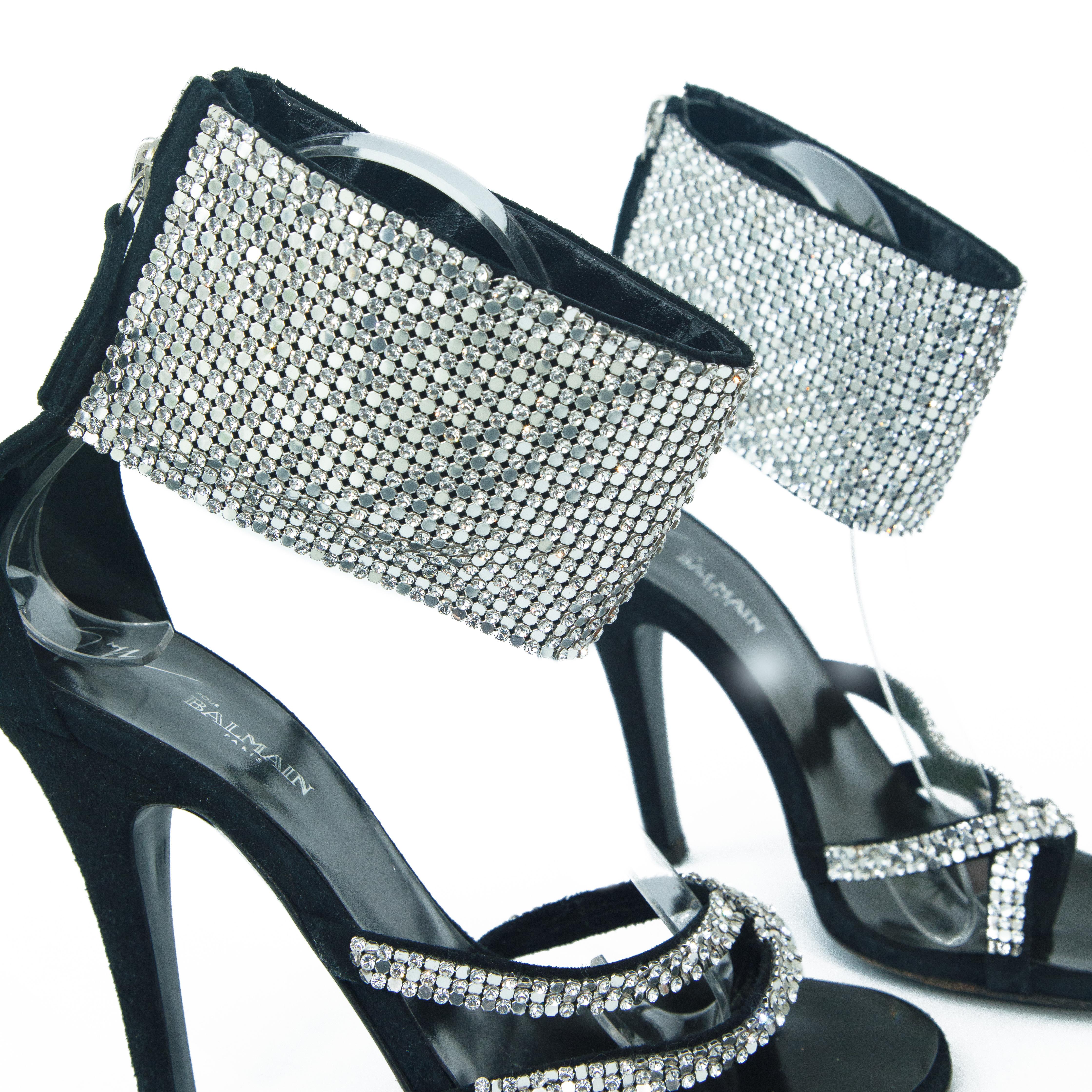 Women's Balmain x Giuseppe Zanotti 2009 Studded Heels size 36.5 For Sale